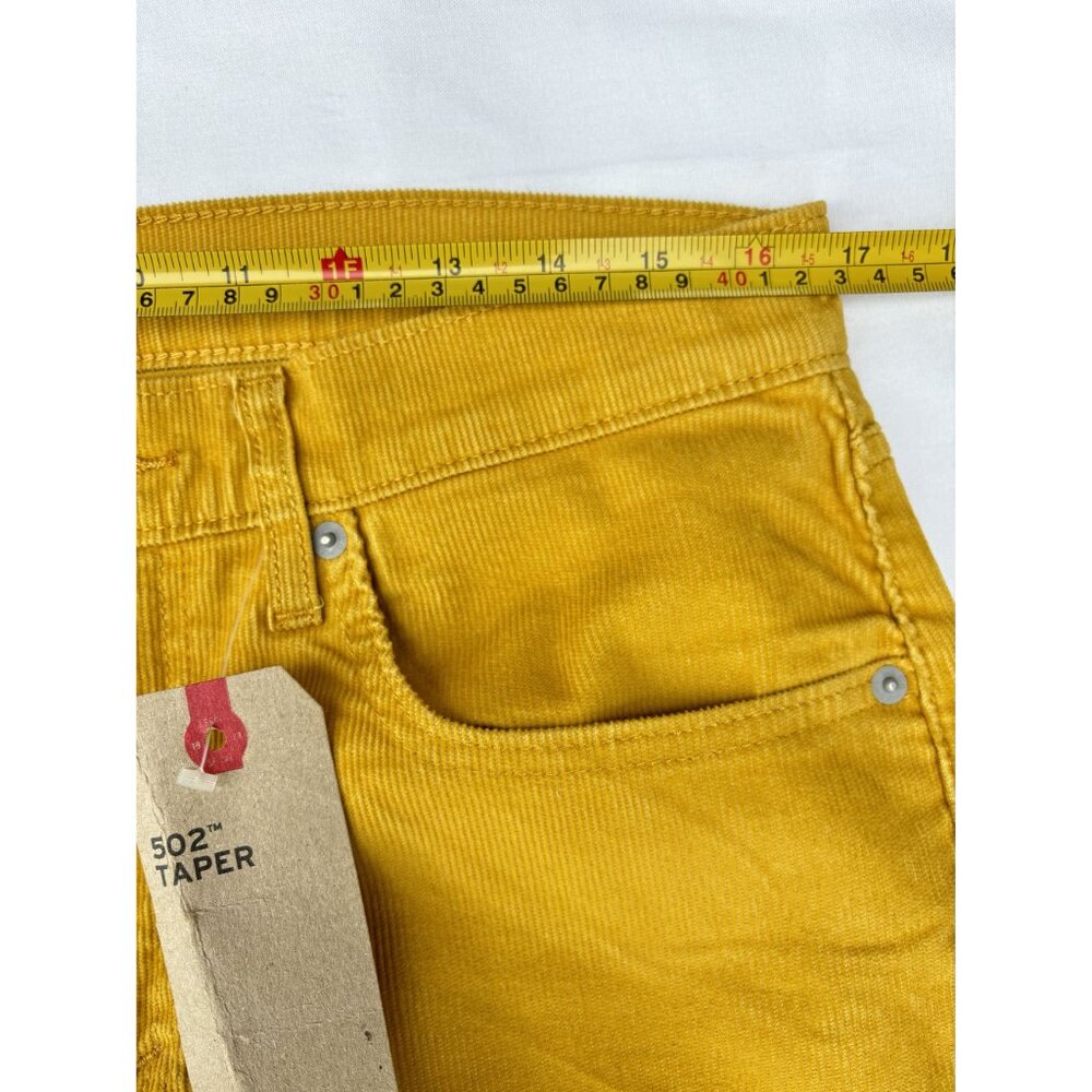 Levis 502 Taper Corduroy Jeans Mens W32 L32 Pants mustard NWT. - Picture 3 of 11